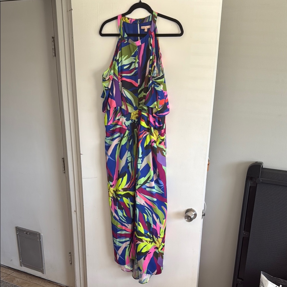Vibrant Multicolor Halter Dress